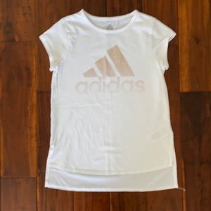 EUC white Adidias t shirt Size 14 kids